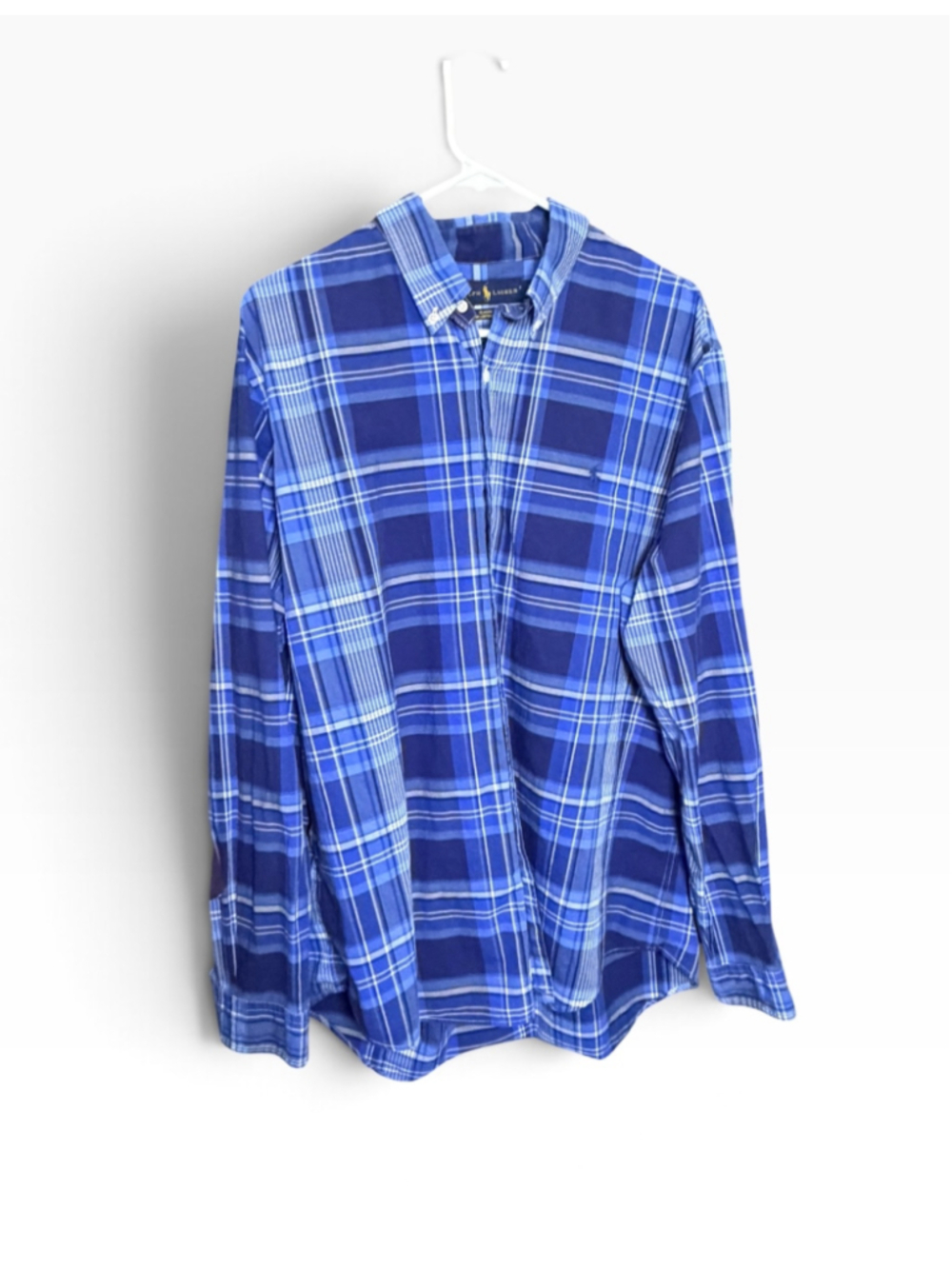 Men's Ralph Lauren Casual Button Down Shirt XL Blue Plaid